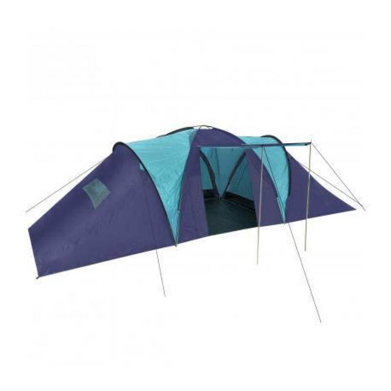 Polyester 9-persoons kampeertent (donkerblauw/blauw)
