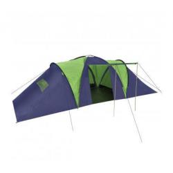 Polyester 9-persoons kampeertent (blauw/groen)