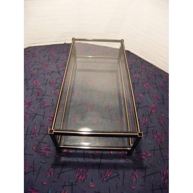 Salontafel met geslepen glas, zeer mooi nog!