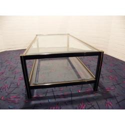 Salontafel met geslepen glas, zeer mooi nog!