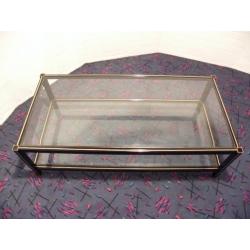 Salontafel met geslepen glas, zeer mooi nog!
