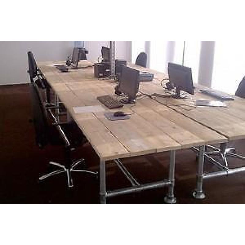 Steigerhout bureau tafel steigerbuis op maat goedkoopste