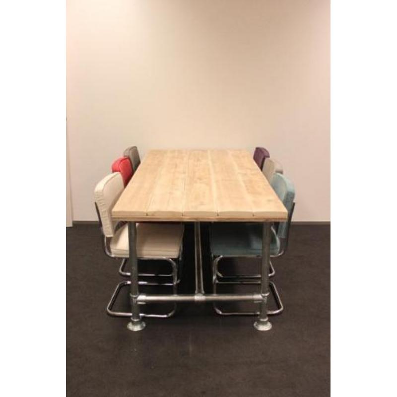 Steigerhout bureau tafel steigerbuis op maat goedkoopste