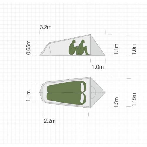 EXPED SPICA 2 PERS. TREKKERS TENT 2016 ongebruikt