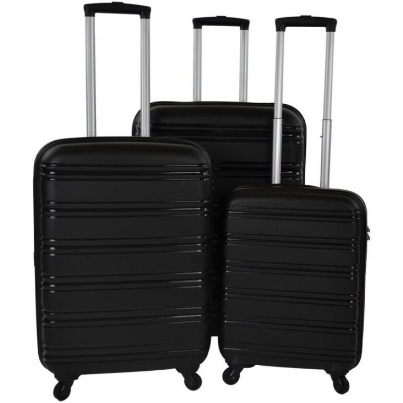 Travelz Kofferset 4-wiel TSA zwart 3-delige set NU 139,00 .