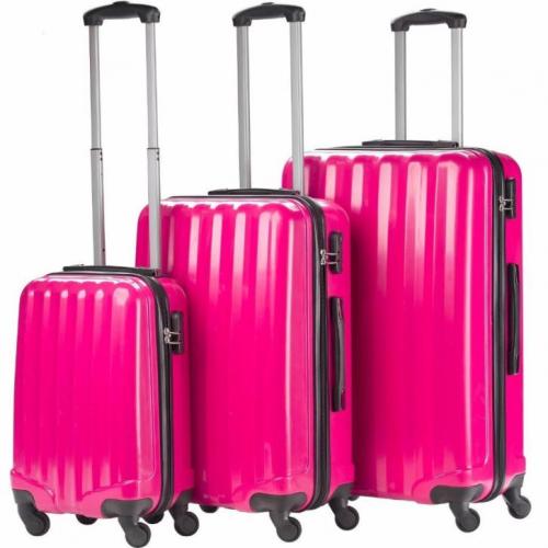 Travelz roze kofferset TSA 4-wiel , 3 koffers, harde koffer