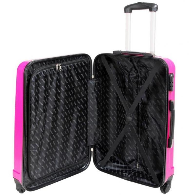Travelz roze kofferset TSA 4-wiel , 3 koffers, harde koffer