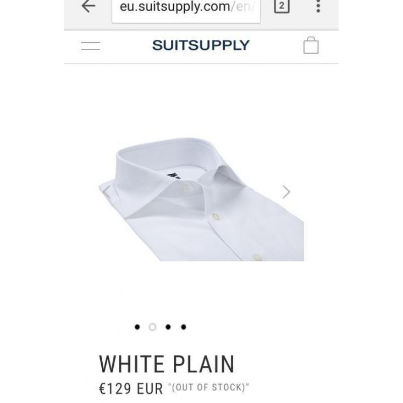 NIEUW: 2x SuitSupply shirt 43 overhemd Red Line Suit Supply