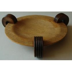 Houten art deco schaal / fruitschaal