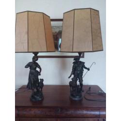 Set bronzen schemerlampen met merkje