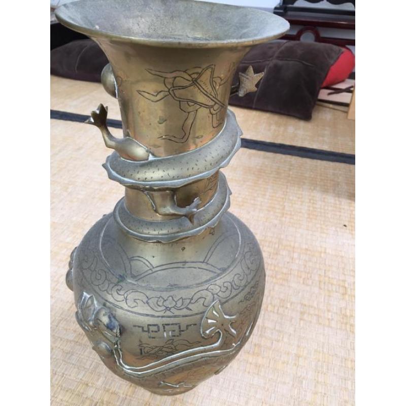 Koperen chinese vaas, antiek