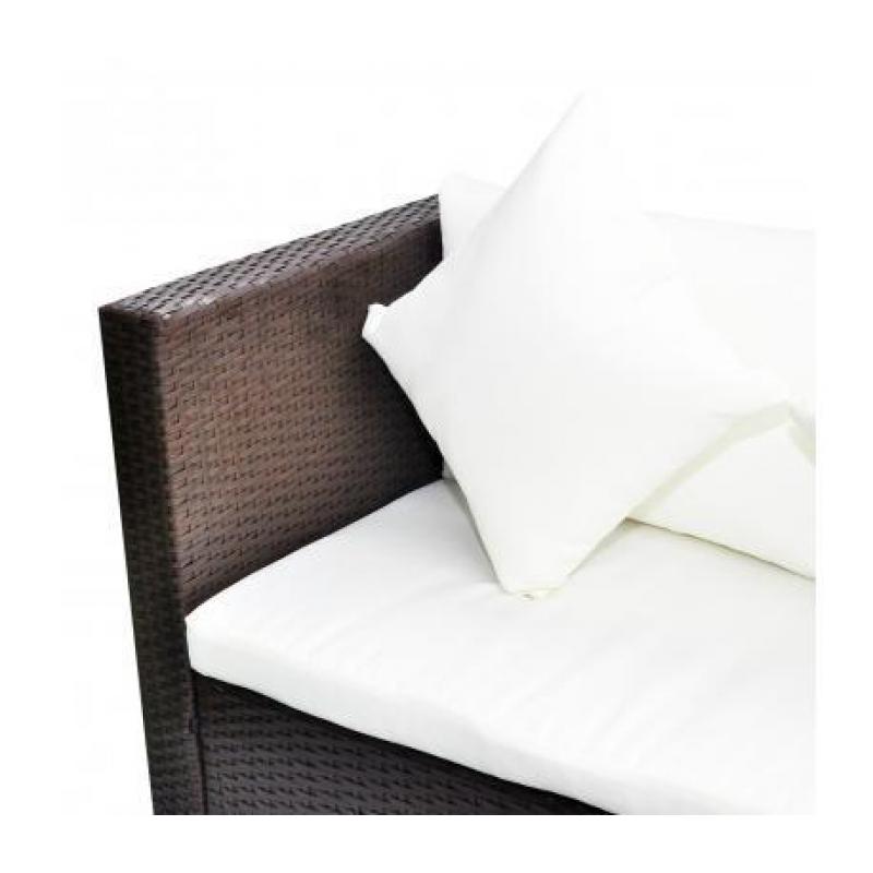 Rattan lounge set met twee-zits sofa (bruin)