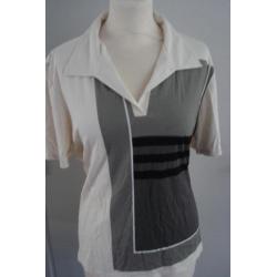 poloshirt beige met print maat 44