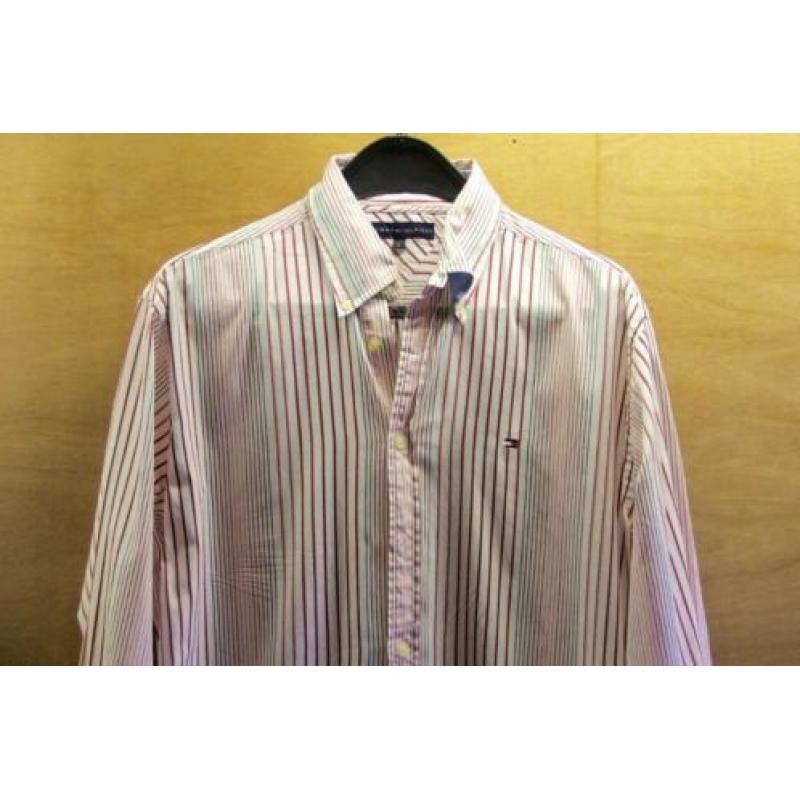 by Just: Tommy Hilfiger, overhemd wit/rood gestreept L