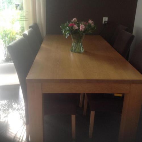TV kast + tafel, licht eiken gefineerd