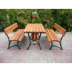 Mega aktie!!! gietijzeren houten tuinset- levering gratis!!!