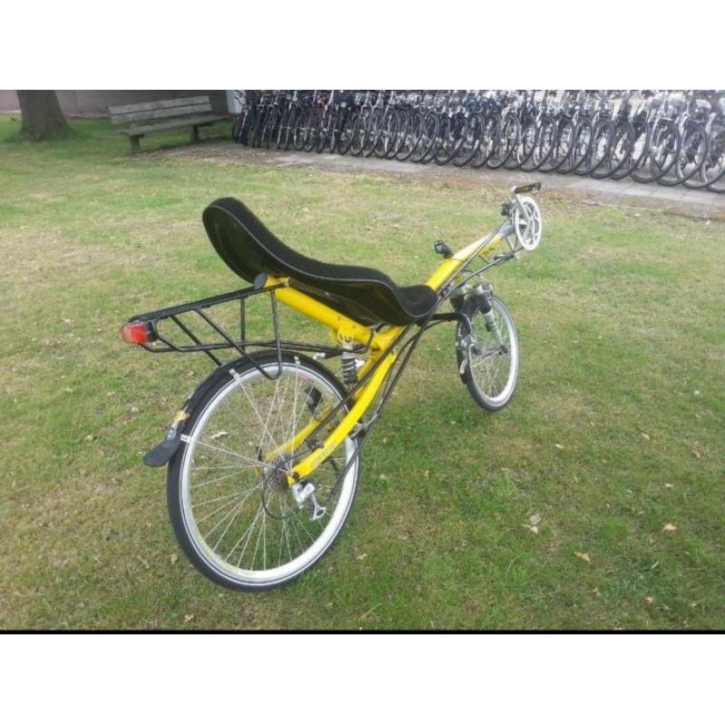 Ligfiets - 3x8 Shimano Alivio versnellingen - geel
