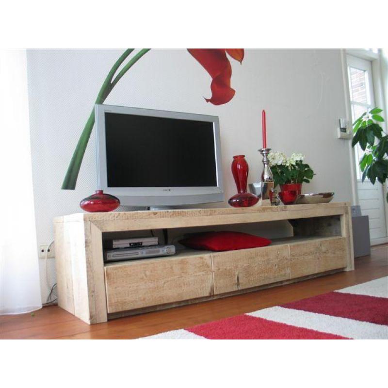 Tv-meubel lage kast tv-kast met laden of kleppen steigerhout