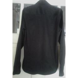 Effen zwart overhemd van Jack & Jones mt S stretch slim fit