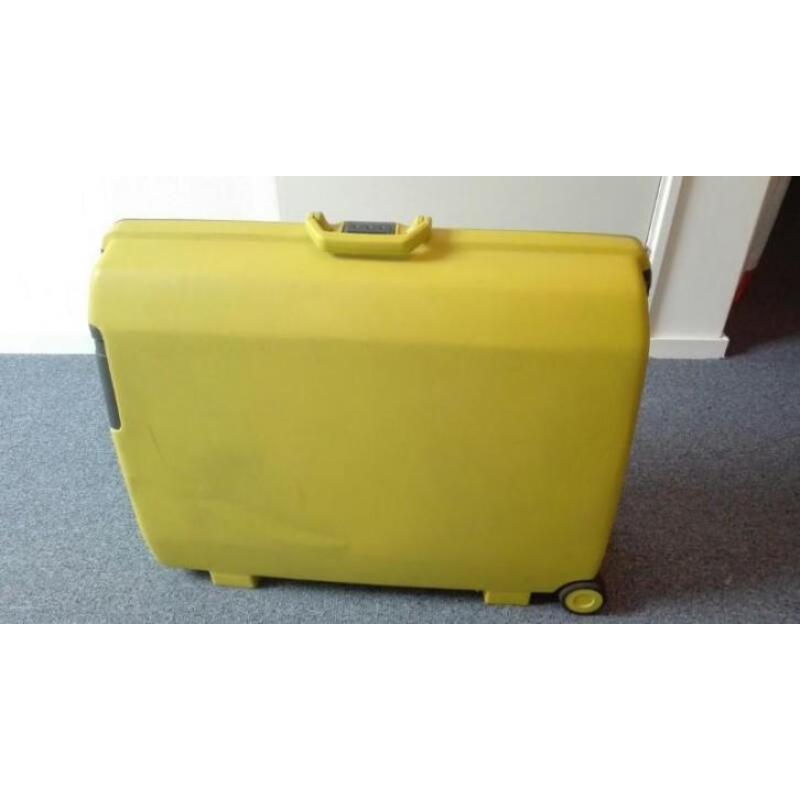 Samsonite koffer groen/ geel
