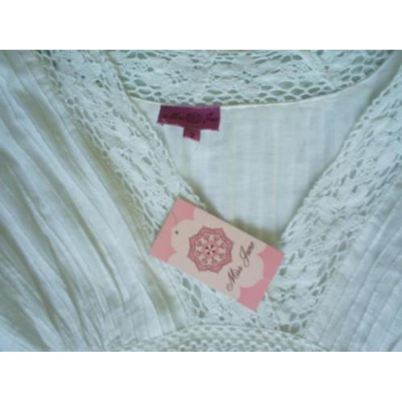 =NIEUW= witte MISS JUNE isla ibiza style jurk mt.38 met kant