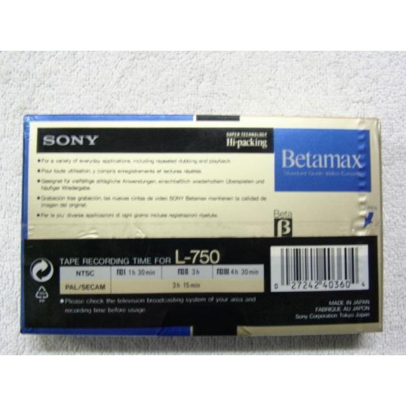 Nieuwe betamax video-banden