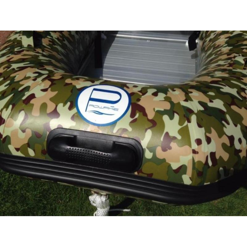Rubberboot camouflage aluminium vloer nieuw karperboot