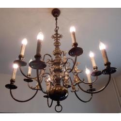 JB3327) Dubbelle Koperen Vlaamse 10 lamps