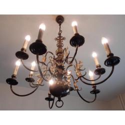 JB3327) Dubbelle Koperen Vlaamse 10 lamps