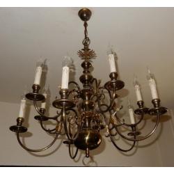 JB3327) Dubbelle Koperen Vlaamse 10 lamps