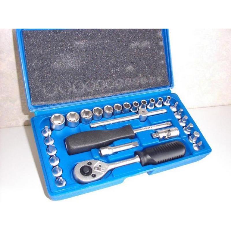 29 Delige 1/4 inch doppendoos doppen set