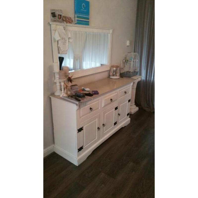 Tv meubel wit taupe e.v.t bijpassend dressoir + salontafel