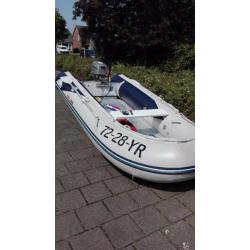 Prachtige Honwave 350 rubberboot met 15 PK motor!