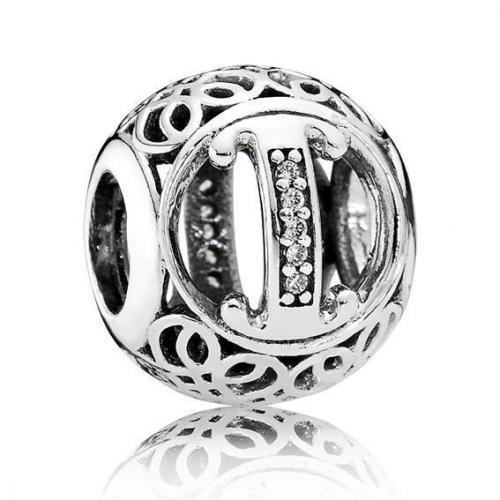 Pandora Bedel zilveren Letter Vintage 'I' 791853CZ