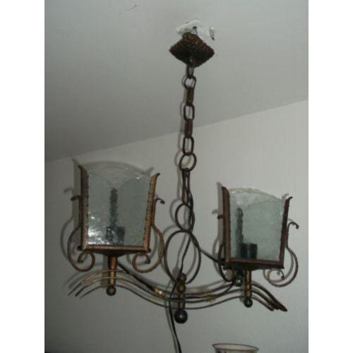 Antiek smeedijzeren lamp