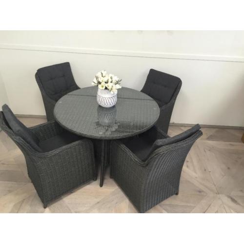 Rio dining tuinset wicker vlechtwerk half rond mb