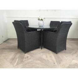 Rio dining tuinset wicker vlechtwerk half rond mb