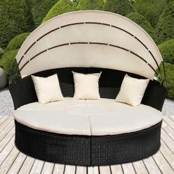 *NIEUWE* 2-1 wicker Loungeset (loungebed) zwart