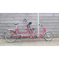 Mooie rode HJD DUO fiets ouder kind tandem