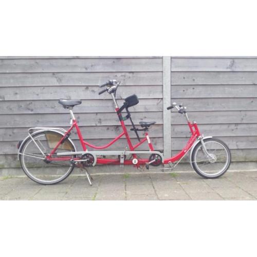 Mooie rode HJD DUO fiets ouder kind tandem