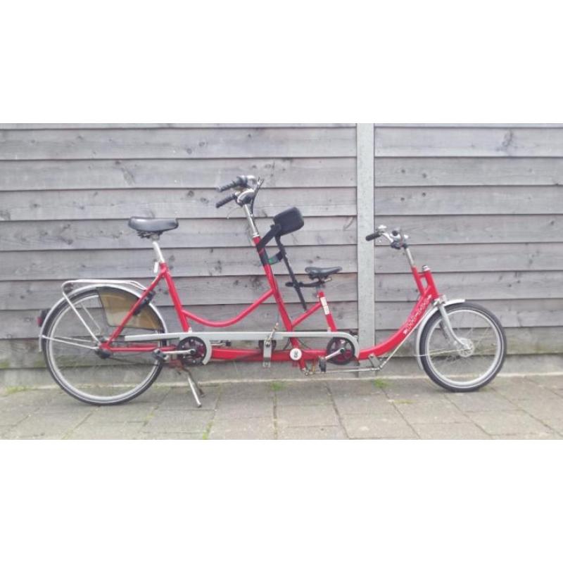 Mooie rode HJD DUO fiets ouder kind tandem
