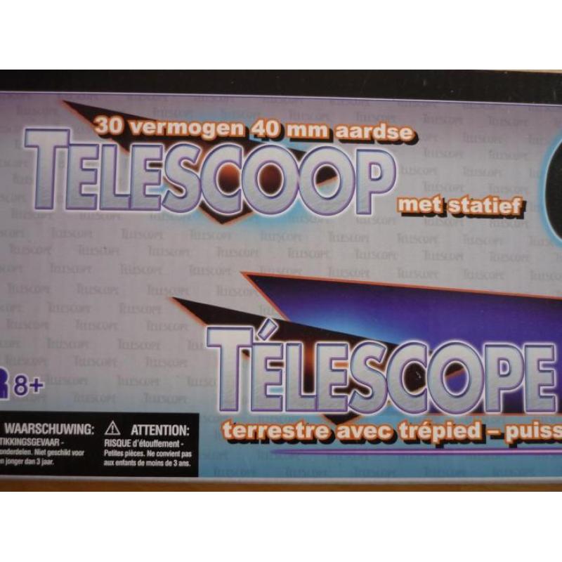 Telescoop met statief, 30 vergroting, 40 mm, nieuw!