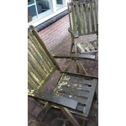 Hardhouten tuinset