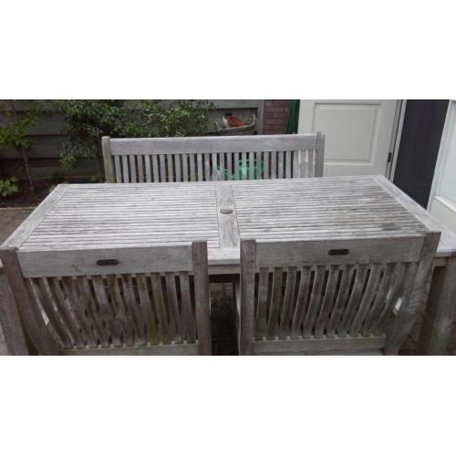 Teaken tuinset te koop