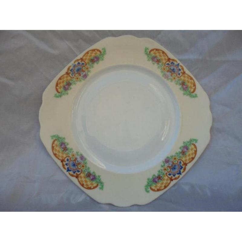 Antieke Schaal Kleurrijke Art Deco Decoratie Czecho Slova