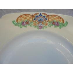 Antieke Schaal Kleurrijke Art Deco Decoratie Czecho Slova