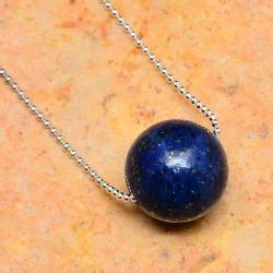 Prachtig zilveren ketting lapis lazuli parel edelsteen- lach