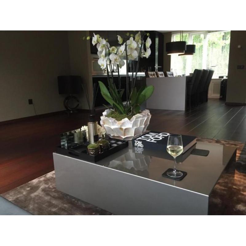 Design hoogglans salontafel kubus