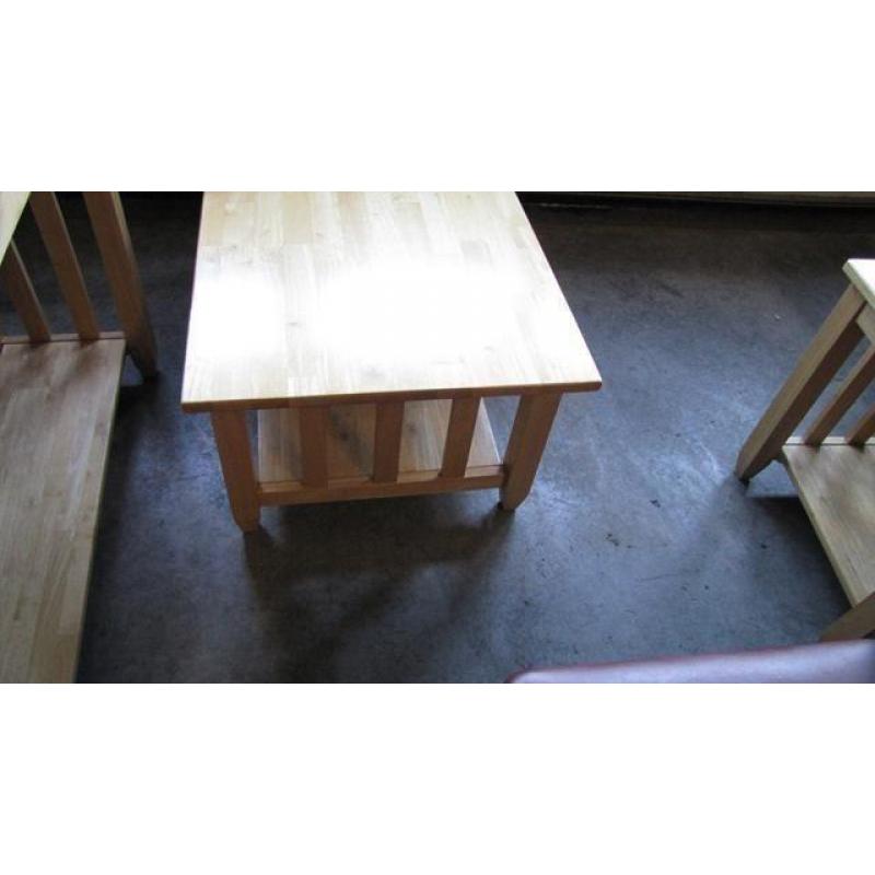 5188 salontafel rechthoek massief hout licht eikenkleur