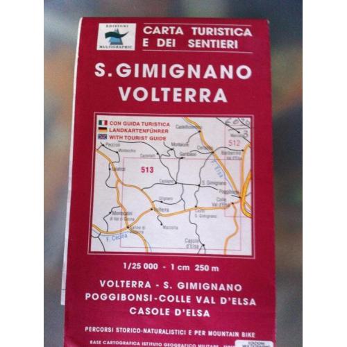 S.Gimignano,Volterra Poggibonsi topografische kaart